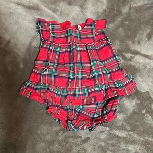 Janie and Jack baby girl plaid ruffle two piece holiday dress size 3–6 month